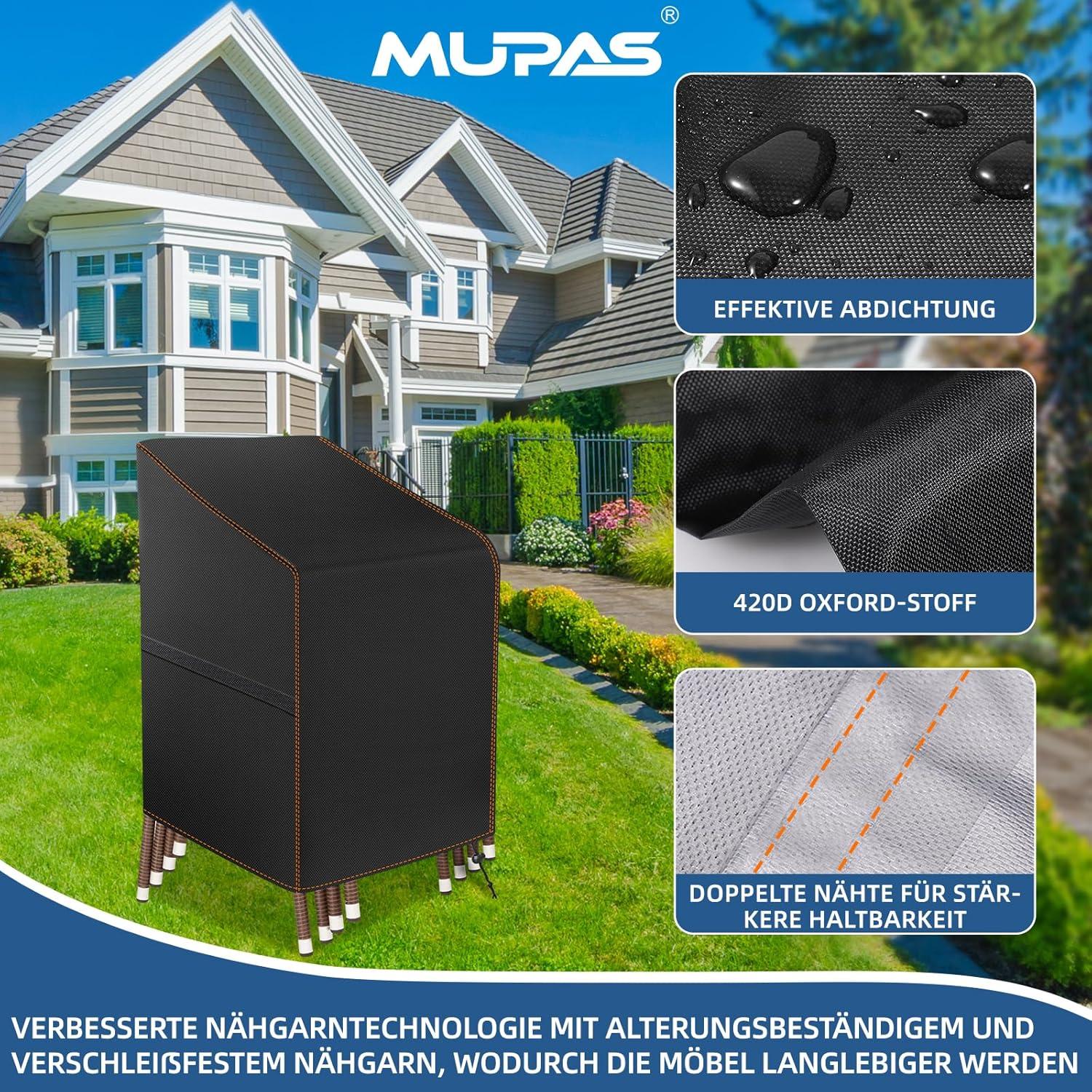 Gartenstuhl Abdeckung 420D Oxford-Stoff, Wasserdicht, 85x65x120cm