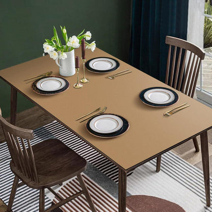 Tischdecke wasserdicht 90x200 cm – Khaki in Lederoptik
