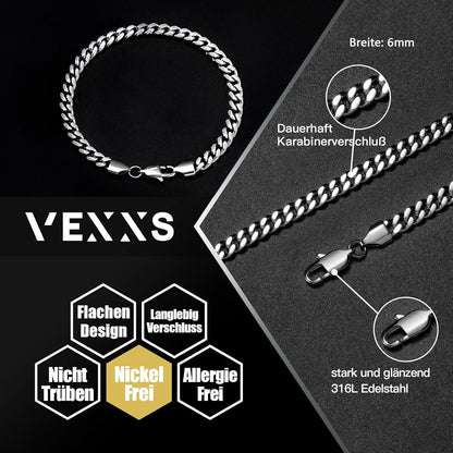 Vergoldetes Kubanisches Armband Herren 6mm GoldPanzerarmband 18 Karat