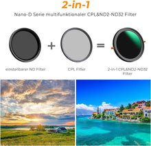 77mm CPL ND Filter 2-in-1 Multifunktionaler Graufilter