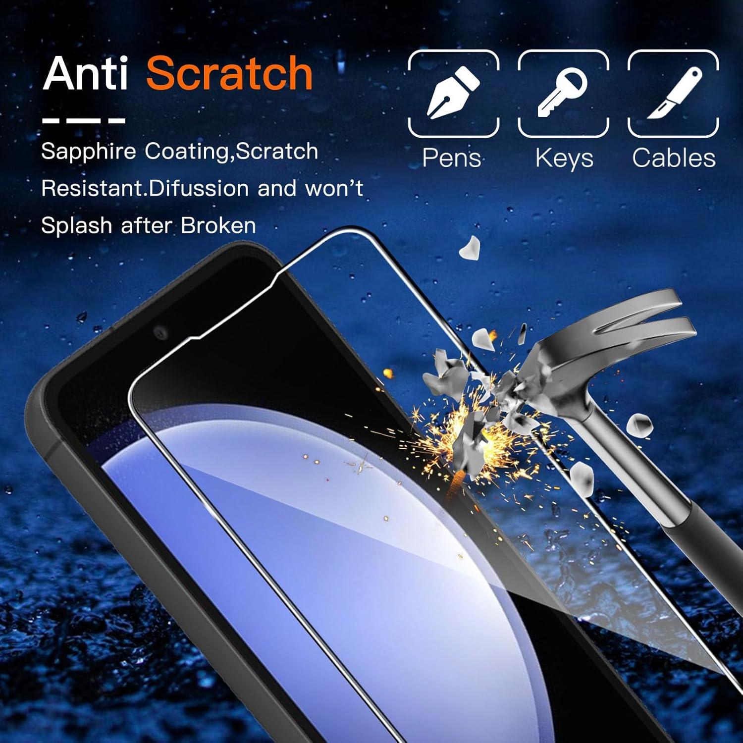 Schutzfolie 3er Set für Samsung Galaxy S23 FE Panzerglas 9H Härte