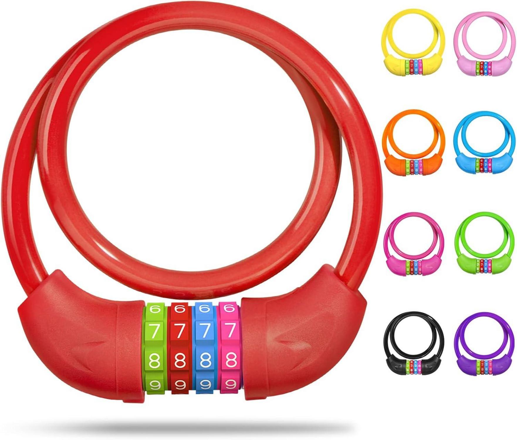 Fahrradschloss mit Zahlen für Kinder, Kabelschloss Code Kombination