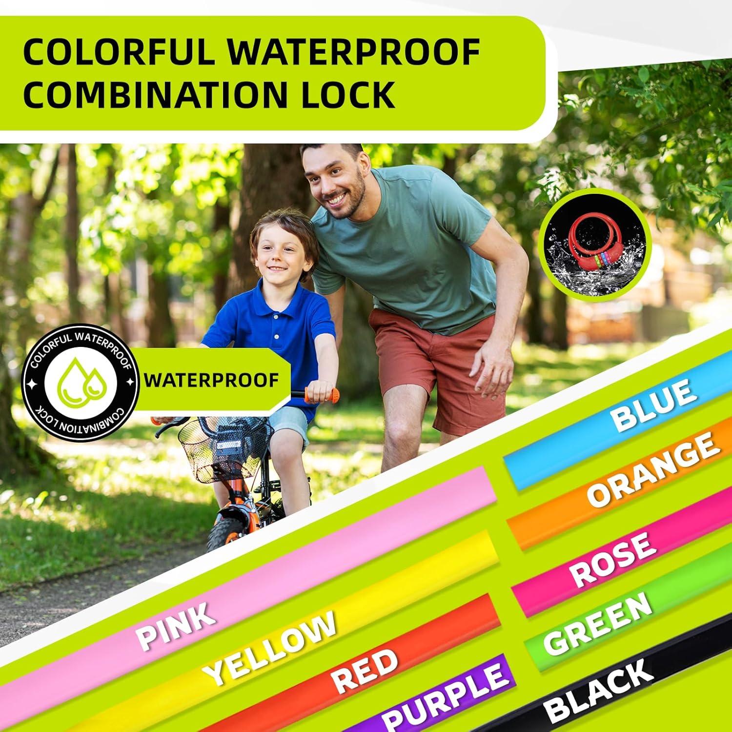 Fahrradschloss Zahlen Kinder 10x650MM Mädchen Jungen Rot