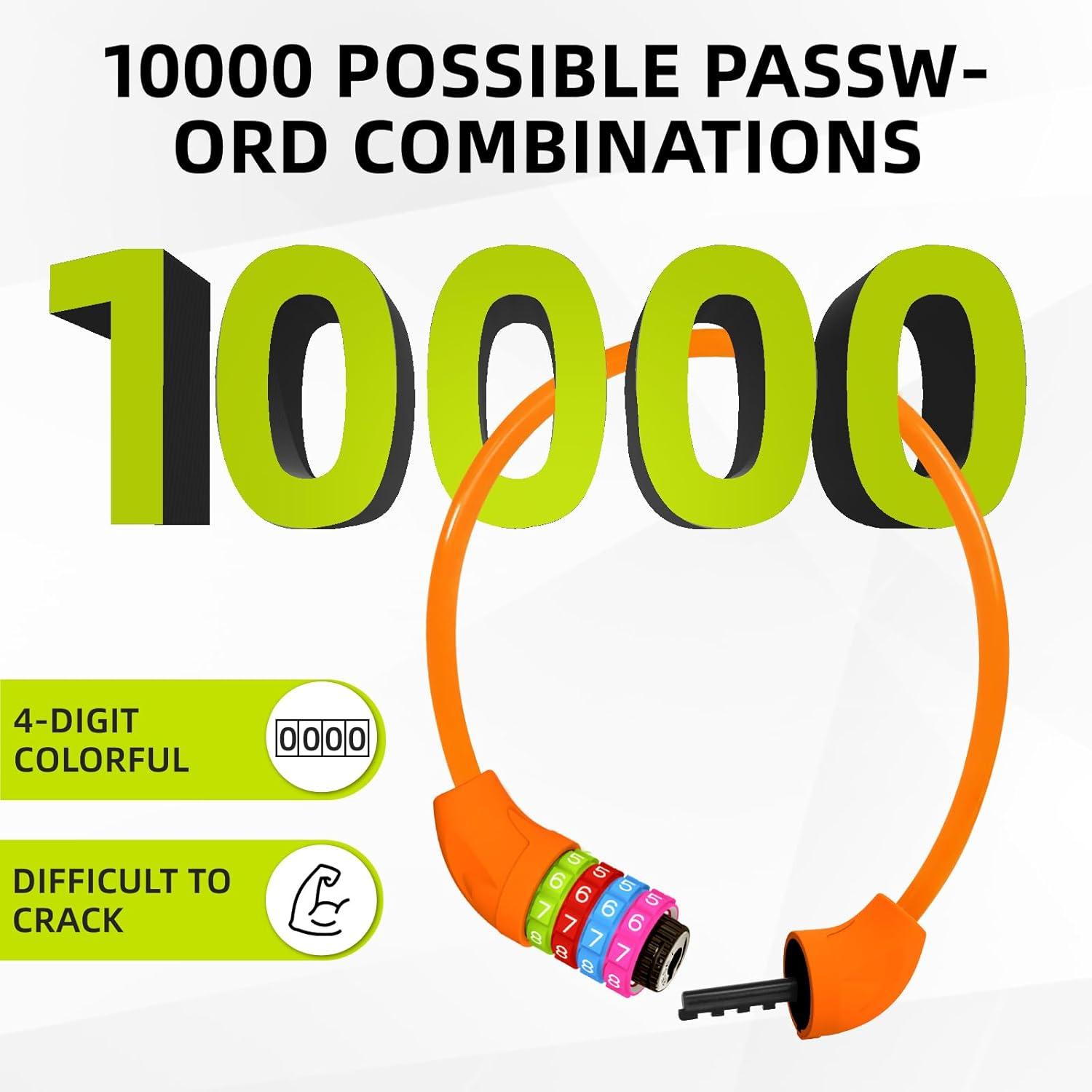 Kinderfahrradschloss 10mm Stahldrahtseil 4-stelliges