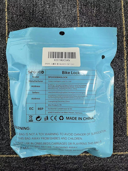 Fahrradschloss mit Zahlen für Kinder 10 x 650MM Orange