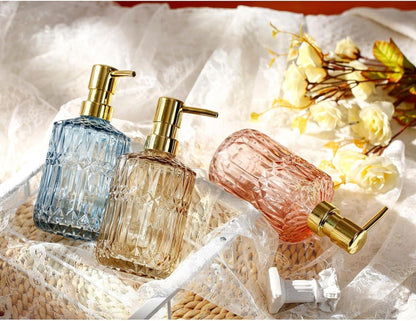 YunNasi Seifenspender Glas Nachfüllbar Rosa Badezimmer Küche