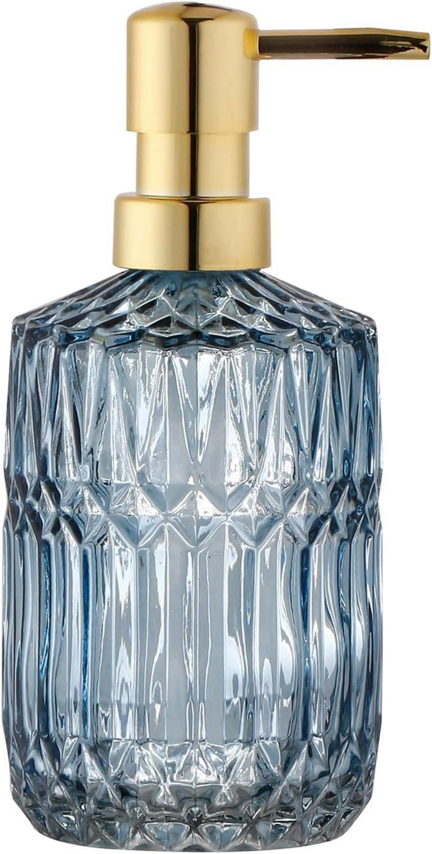 Seifenspender Nachfüllbar Glas Diamantschliff Blue