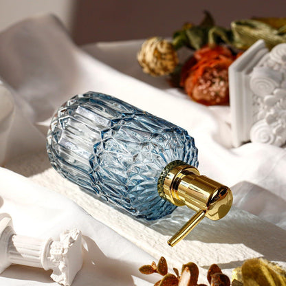 Nachfüllbarer Glas Seifenspender Blau für Bad und Küche