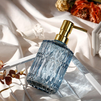 Seifenspender Glas Nachfüllbar Blau Badezimmer Küche Waschküche