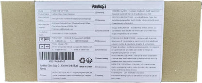 Nachfüllbarer Glas Seifenspender Blau für Bad und Küche