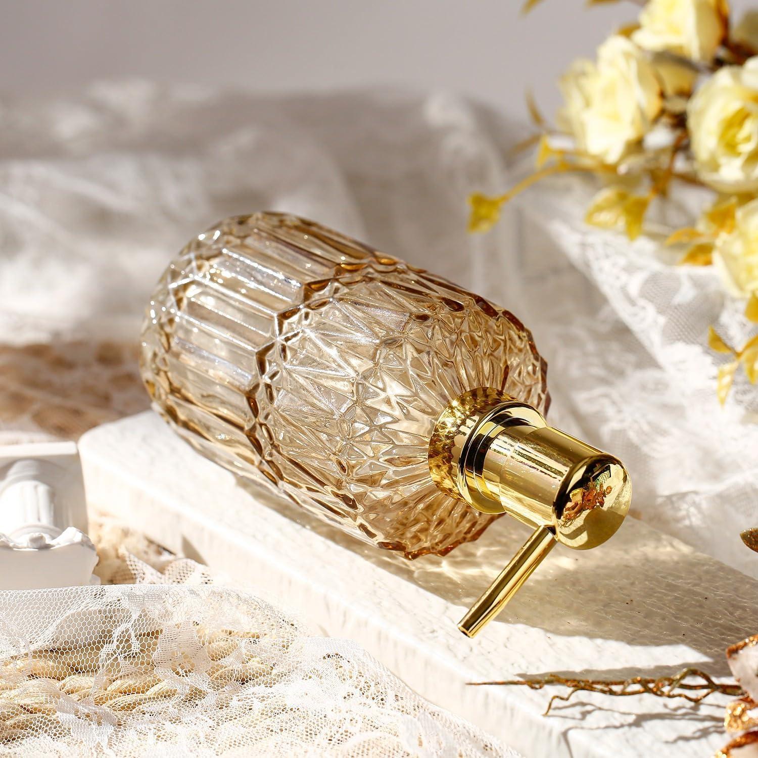 Nachfüllbarer Glas Seifenspender für Bad und Küche Amber