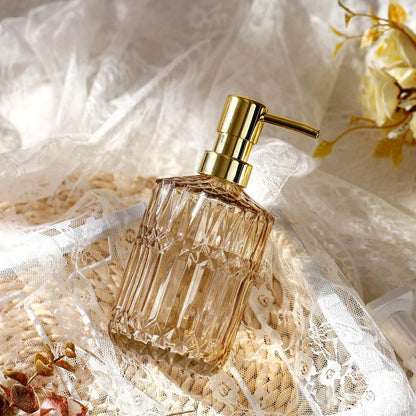 Moderne Glas Seifenspender Nachfüllbar Bad Küche Amber