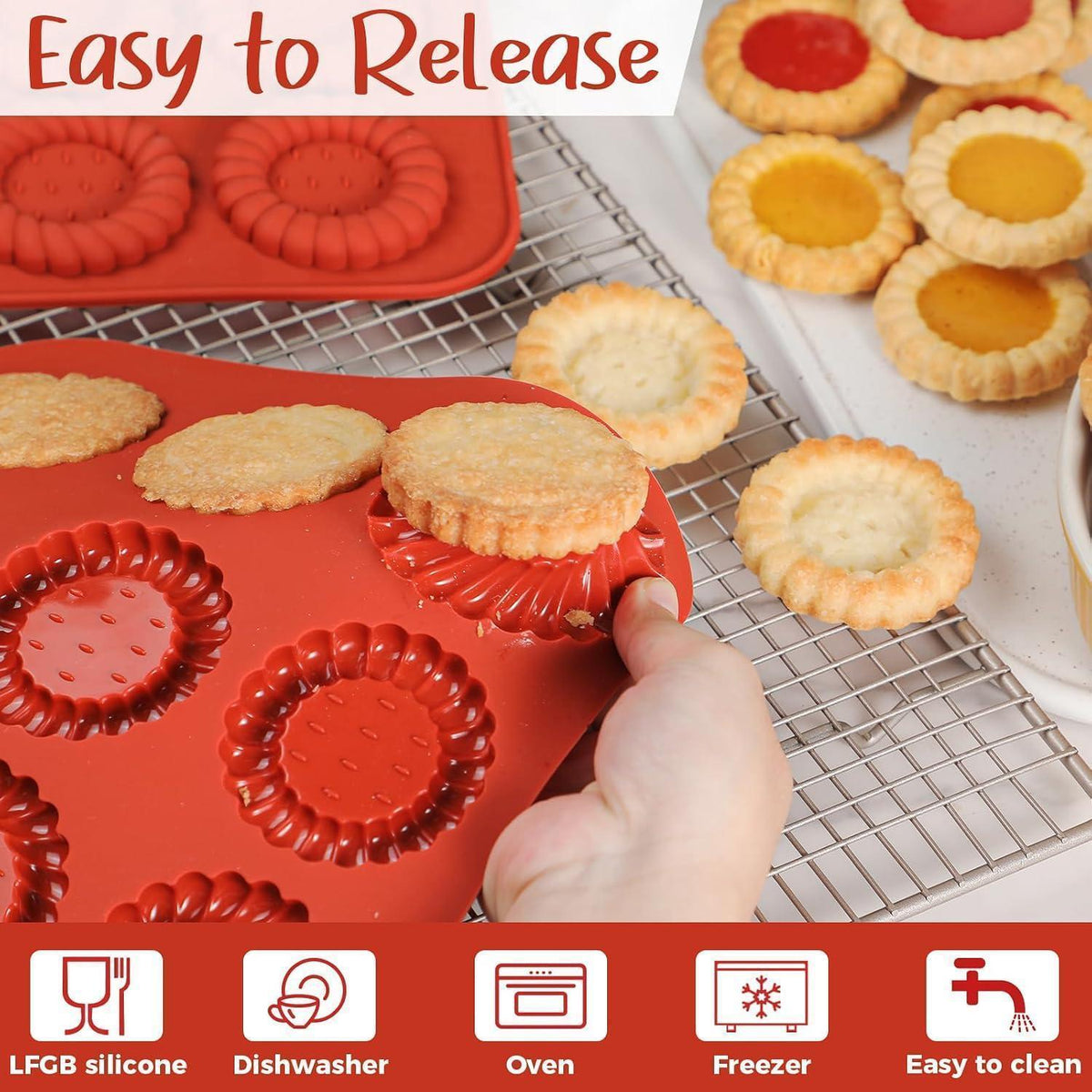 Silikon Tartelette Förmchen 2er Set | Mini Backform für Torteletts