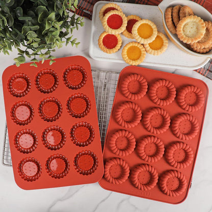 Silikon Tartelette Förmchen 2er Set | Mini Backform für Torteletts
