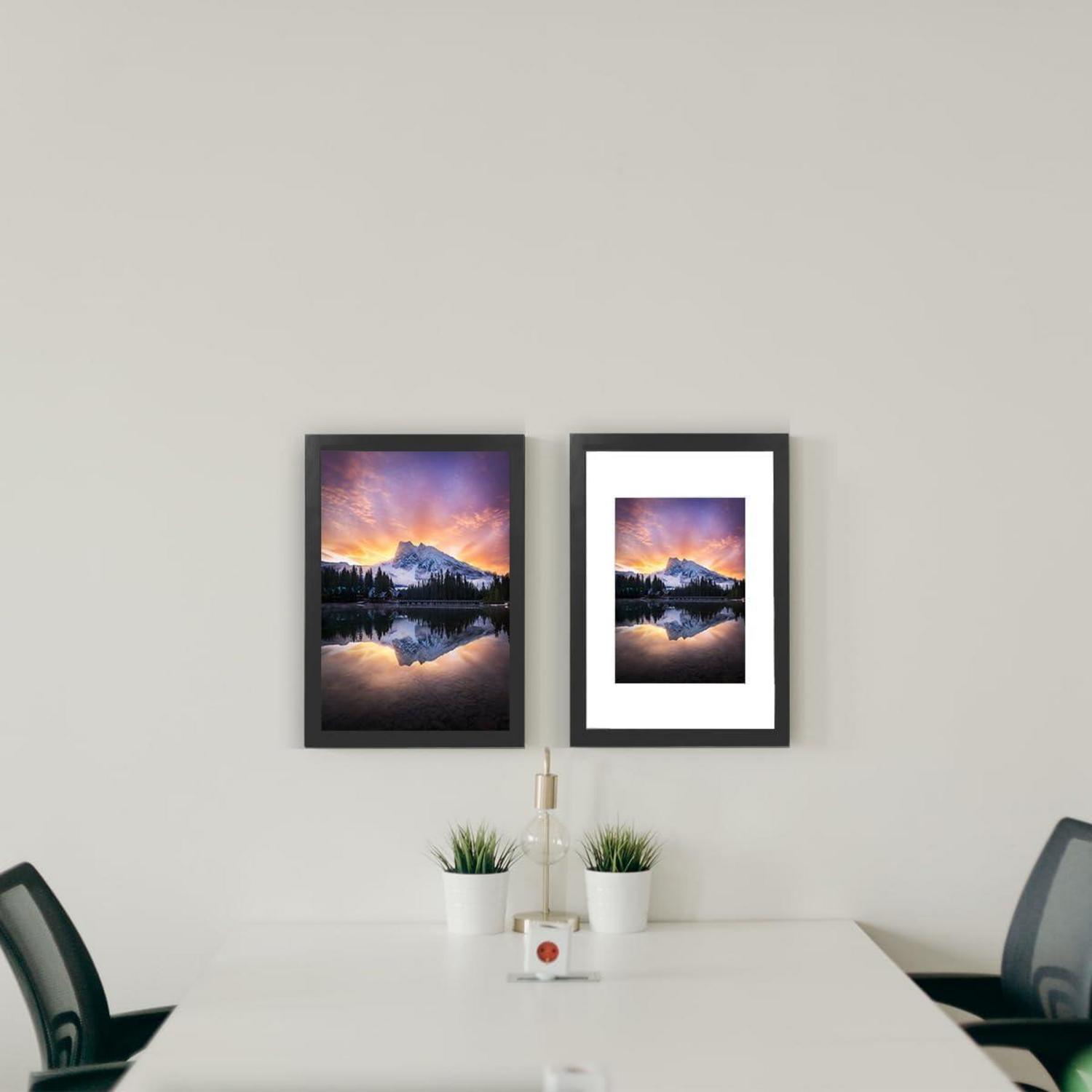 2er Pack A3 Bilderrahmen Schwarz Holz DIN A3 Fotorahmen 29,7 x 42 cm