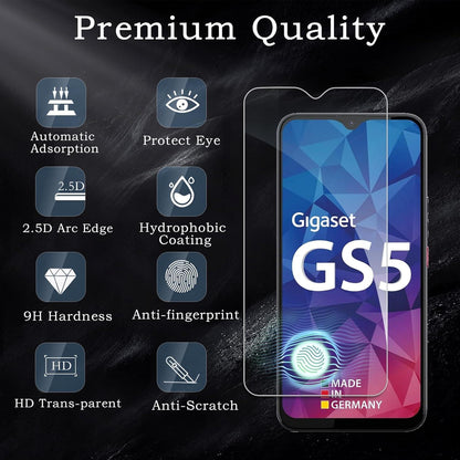 3x Gigaset GS5 Schutzfolie, Panzer Glas 9H Härte, HD