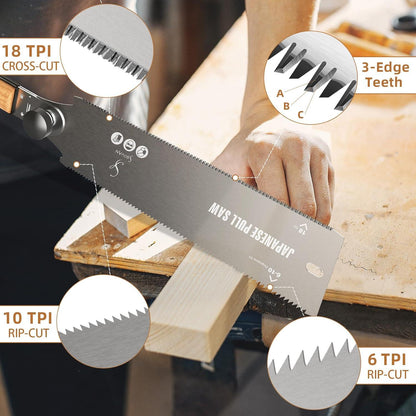 Profi Ryoba Japansäge SK5 Karbonstahl 233mm abnehmbar 6-10/18 ZpZ Holzsäge