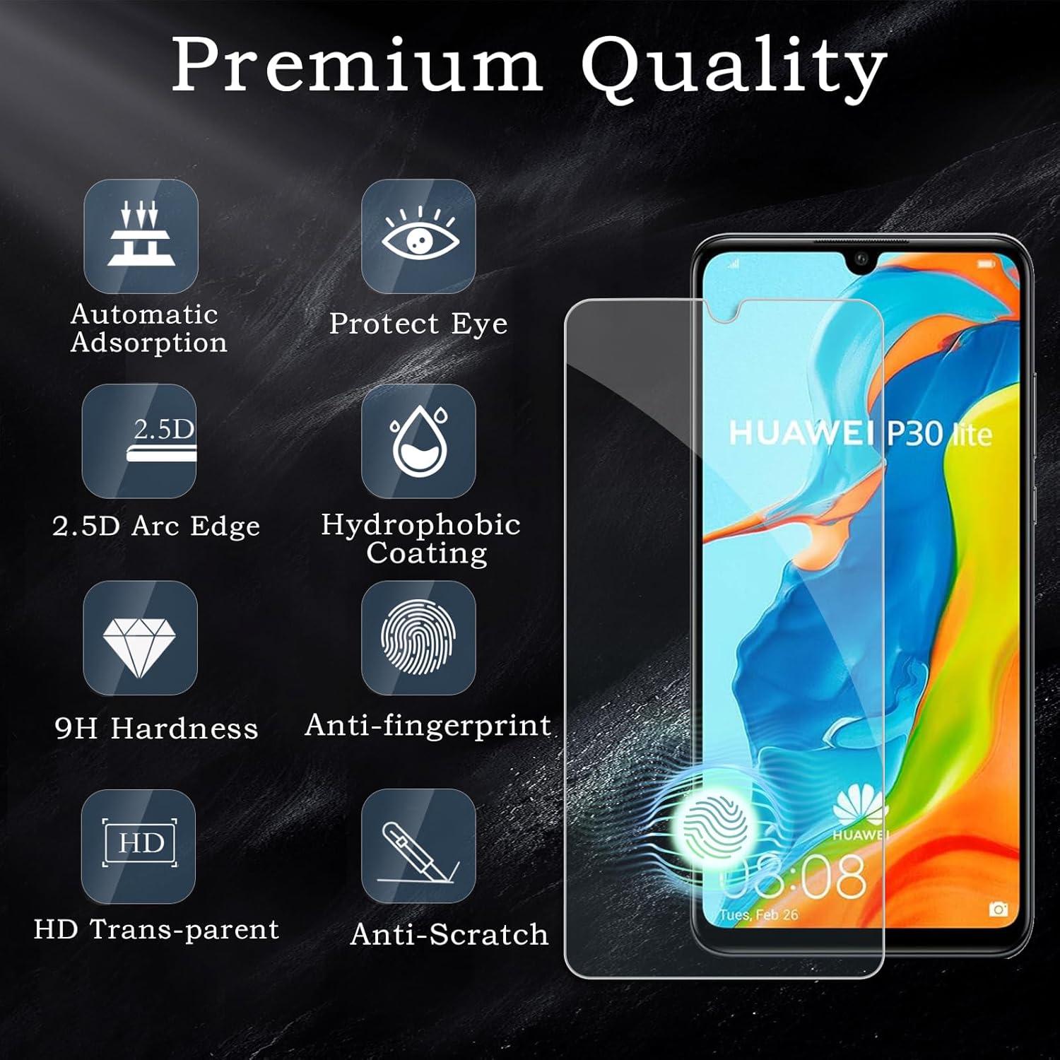 Schutzfolie Huawei P30 Lite 2x Gehärtetes Glas Displayschutz 2x