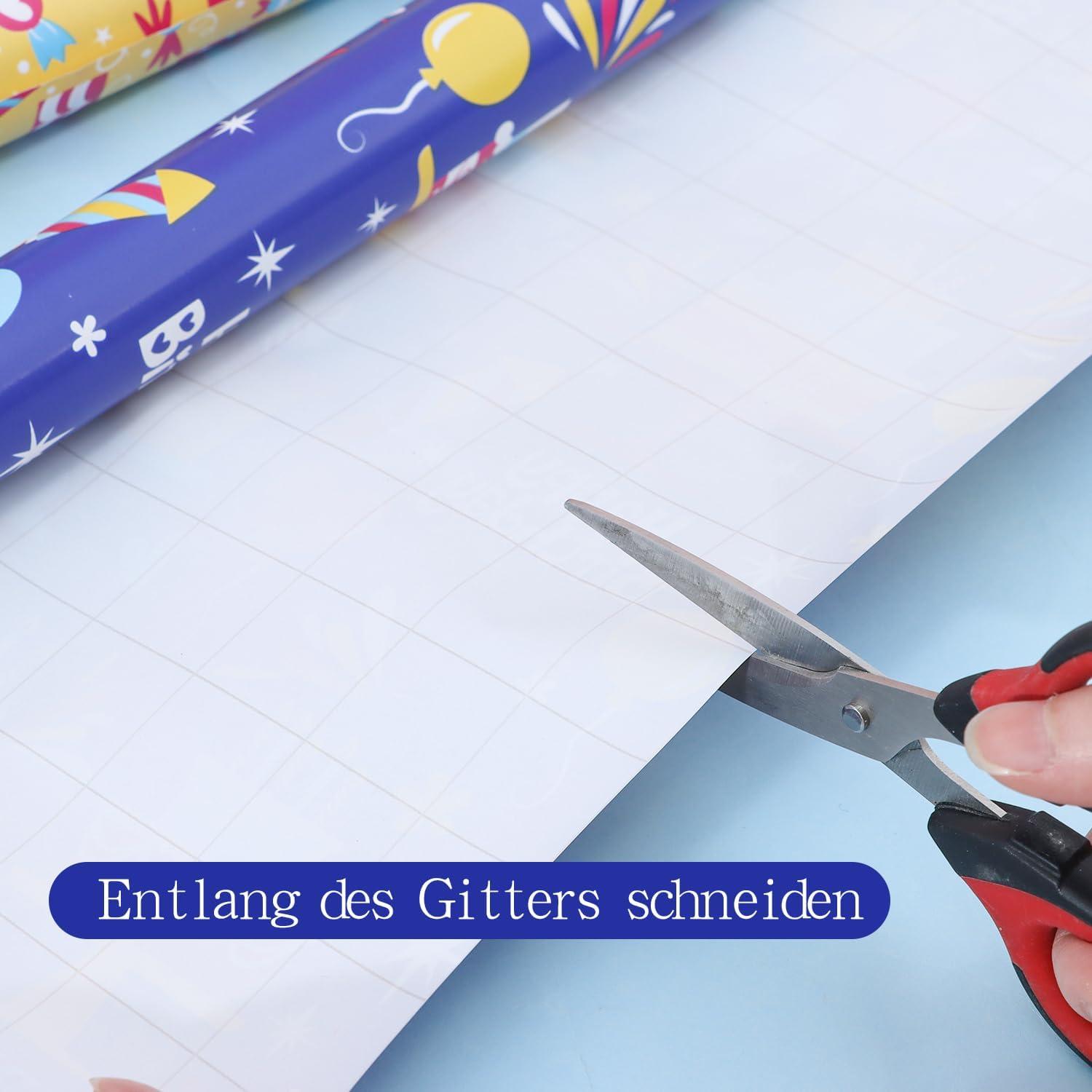 VEYLIN Geburtstags-Geschenkpapierrolle, 5x3M, bunt, 43CM x 15M