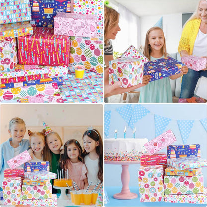 VEYLIN Geburtstags-Geschenkpapierrolle, 5x3M, bunt, 43CM x 15M