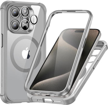 ESR iPhone 15 Pro Hülle MagSafe 360 Grad Schutzhülle Grau