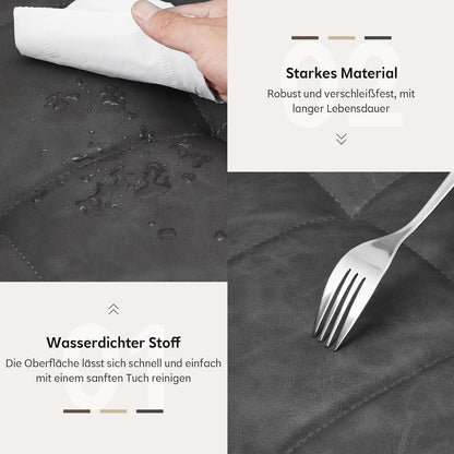 Drehbare Esszimmerstühle 2er Set Grau – & Komfort in Lederoptik