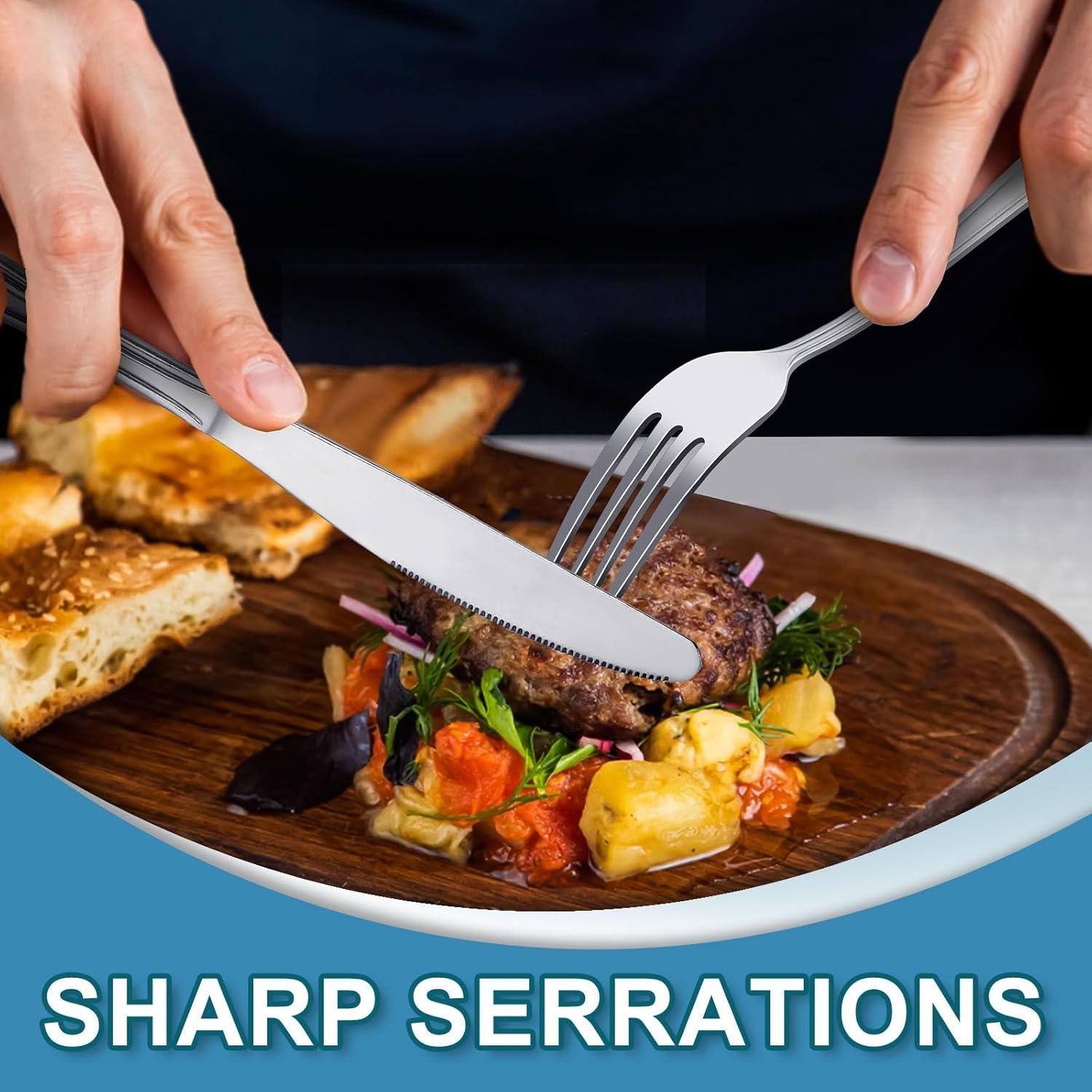 Edelstahl Besteck Set 60-teilig 12 Personen Hochglanzpoliert Spülmaschinenfest