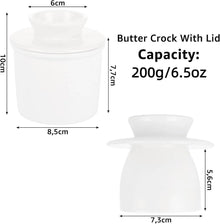 Butterglocke Porzellan Butterdose Weiß Keramik Handkurbel