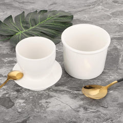 Porzellan Butterglocke mit Deckel Weiß Französische Butterdose