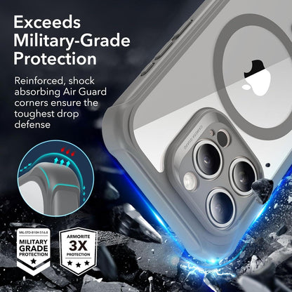 ESR iPhone 15 Pro Max Hülle MagSafe stoßfest magnetisch Kameraschutz 360° grau