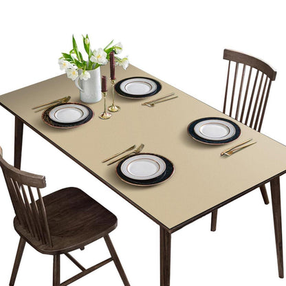 Tischdecke wasserdicht, rutschfest – Beige 90x200 cm in Lederoptik