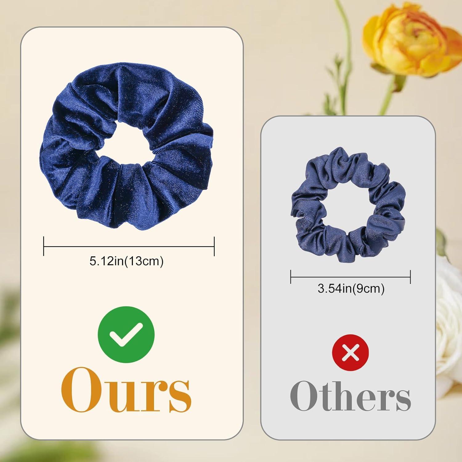 4er Set Velvet Haargummis Scrunchies - Weich Elastisch