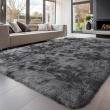 Hochflor Teppich Grau 200x300 Waschbar Anti-Rutsch Flauschig