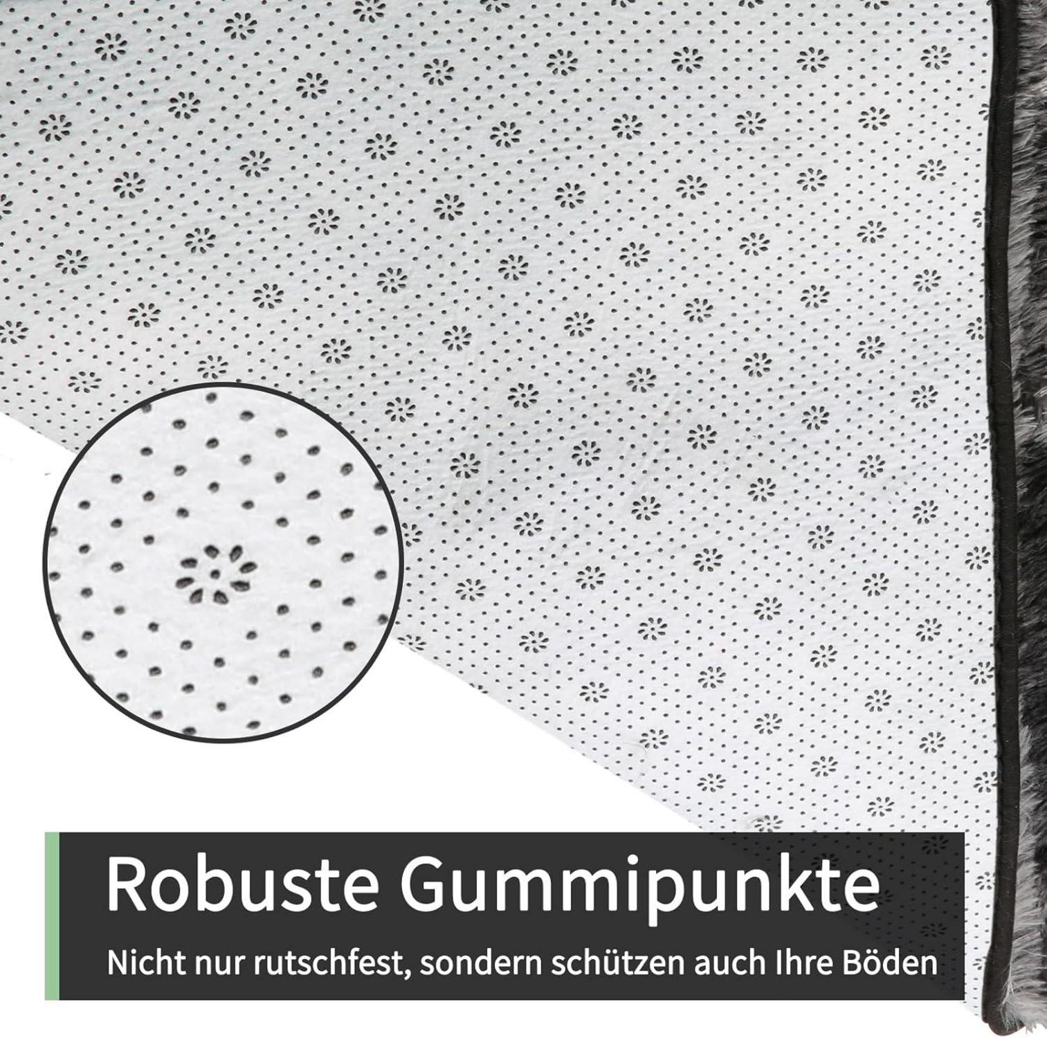 Hochflor Teppich Grau 200x300 Waschbar Rutschfest Flauschige Moderne Niedrigflor Teppich Kinderzimmer Dunkelgrau 200x300cm
