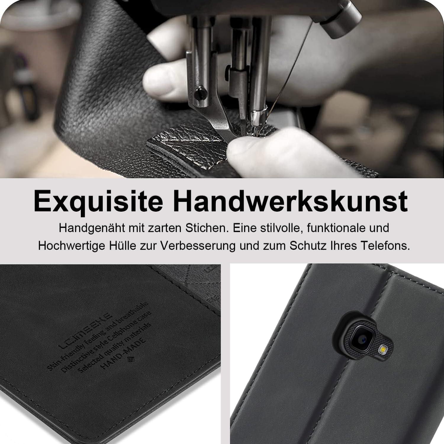 Samsung Galaxy Xcover 4/4s Hülle Leder mit Schutzfolie und