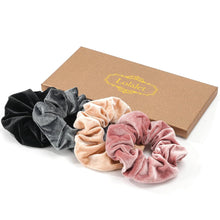 4er Set Samt Haargummis Scrunchies Haar Accessoires Mädchen Frauen