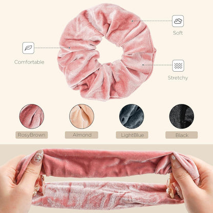 Lolalet Velvet Haargummis Scrunchies, 4er Set Damen Mädchen Haarschmuck