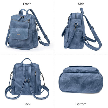 Leichter Damenrucksack Wasserdicht Anti-Diebstahl Blau Umhängetasche