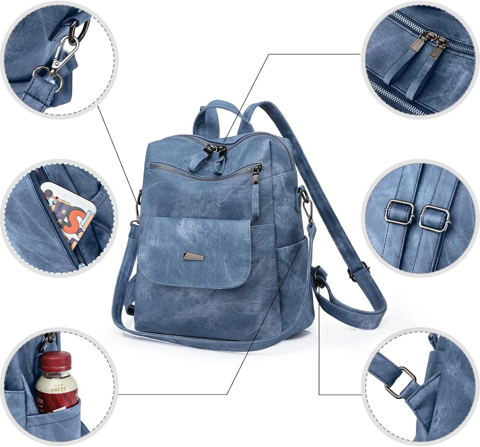 Modischer PU Rucksack Frauen Wasserdicht Anti-Diebstahl Leichtgewicht