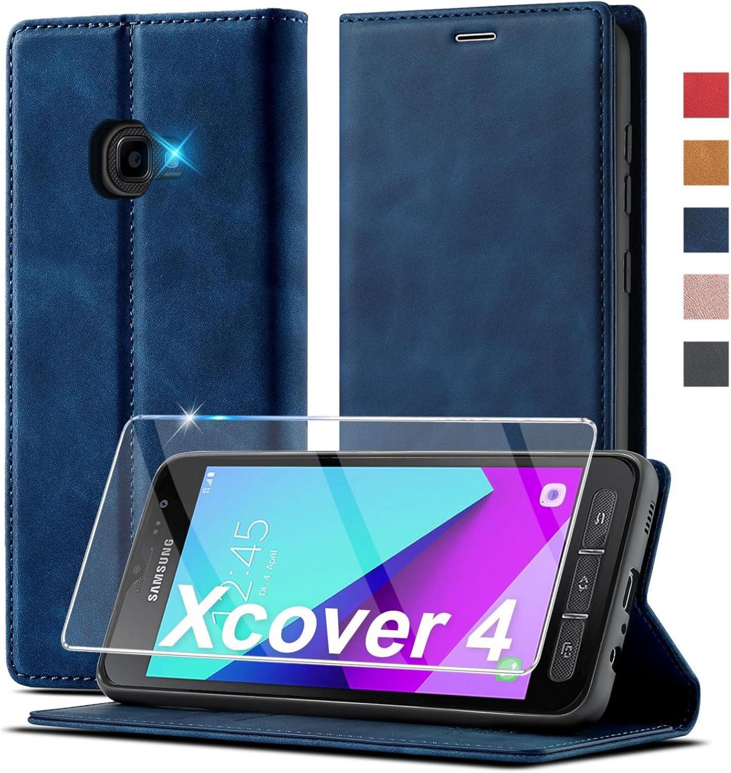 Handyhülle Samsung Galaxy Xcover 4 Leder Schutzhülle mit Ständer