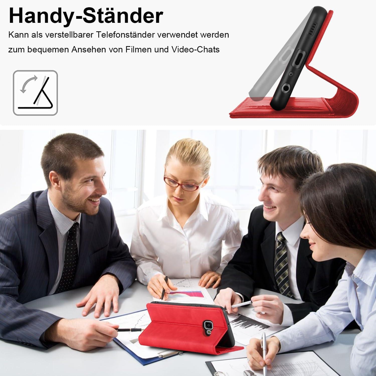 Samsung Galaxy Xcover 4 Hülle Leder Klappbar Magnet Handyhülle
