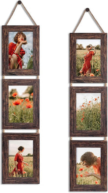 Collage Bilderrahmen Set 10x15 Vertikal Wanddekoration Vintage-Braun