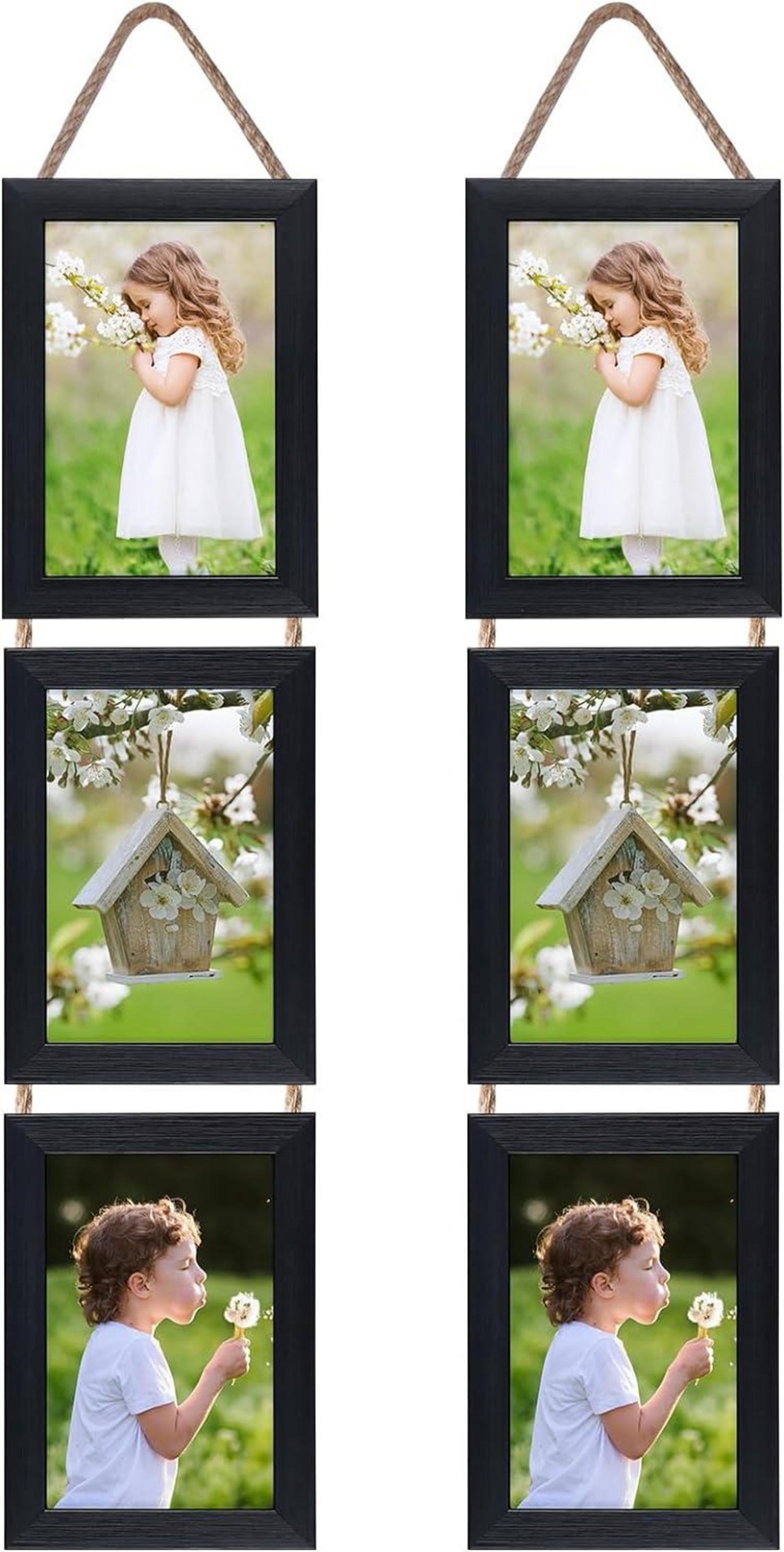 Fotorahmen 10x15 cm Collage Set Schwarz für Wanddekoration