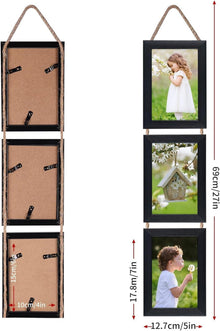 Rustikaler 10x15 Collage Bilderrahmen Set Schwarz
