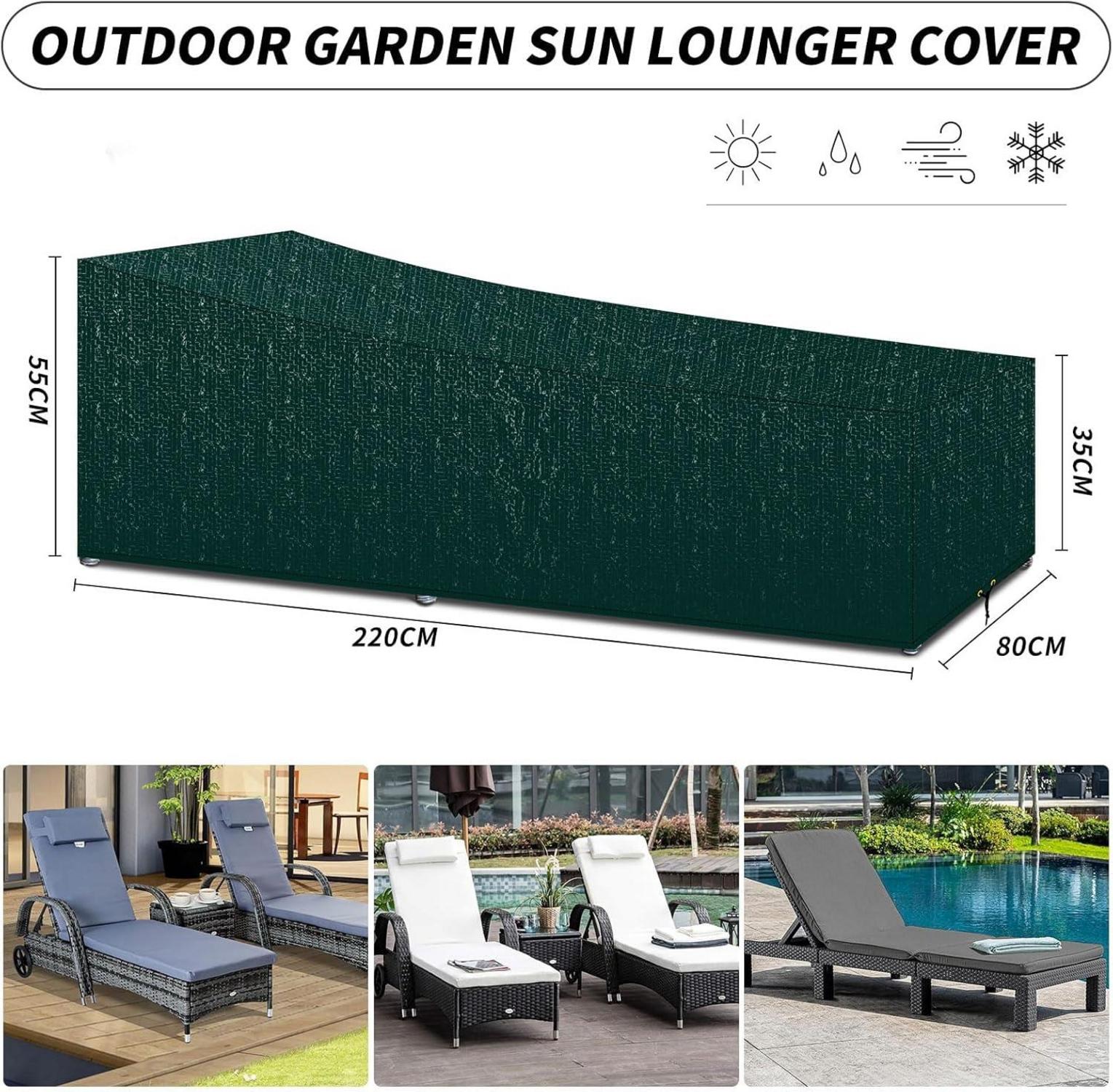 PATIO PLUS Sonnenliegen Abdeckung wasserdicht UV-Schutz