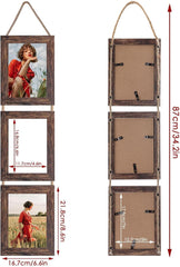 EYMPEU 13x18 Collage Dreifach Bilderrahmen Set Vintage-Braun