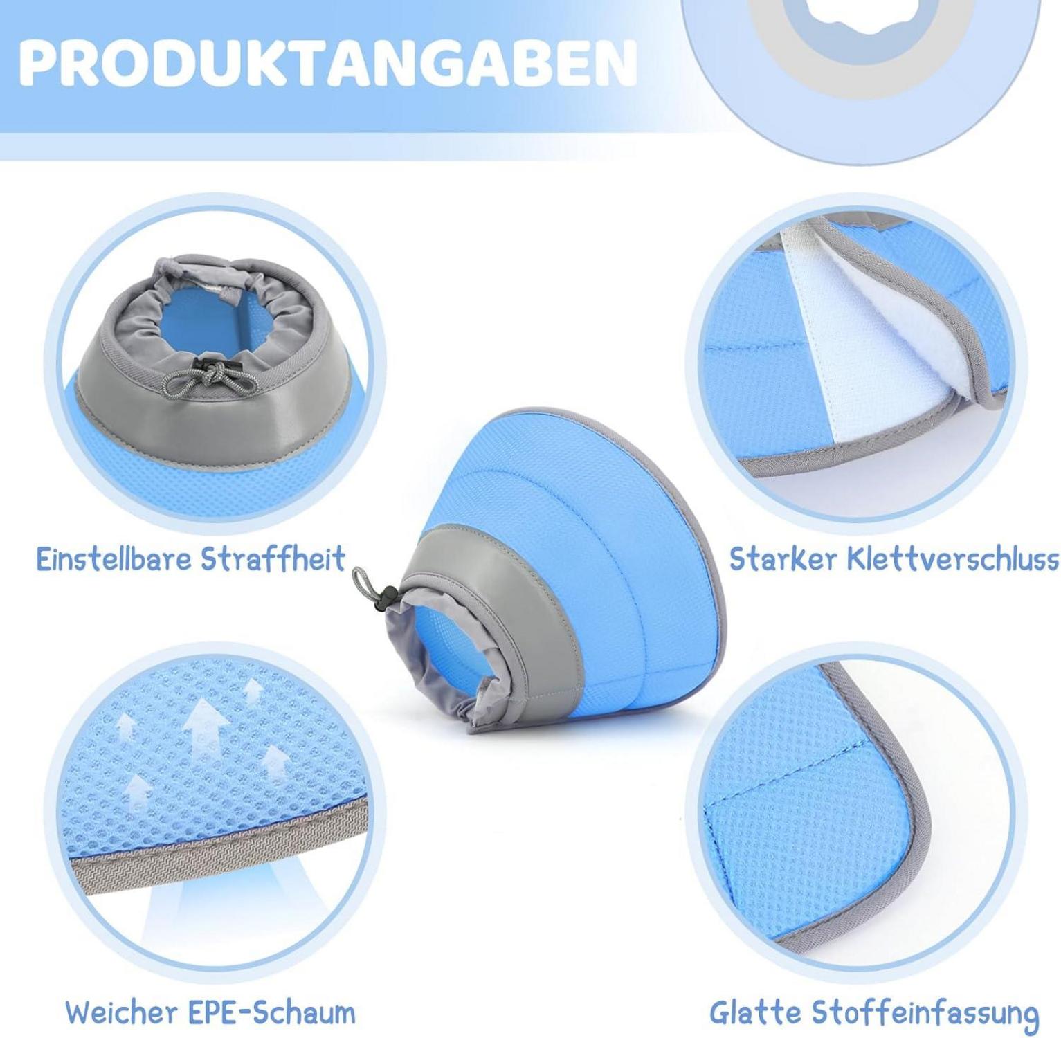 Verstellbare Halskrause Katze Weich Kragen Cone Welpen blau