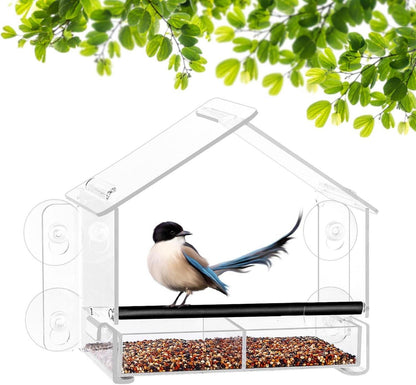 Fenster Vogelfutterstation mit Saugnäpfen Acryl Vogelfutterspender