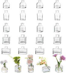 Kleine Glasvasen Set 20er Transparent Mini Blumenvase Deko