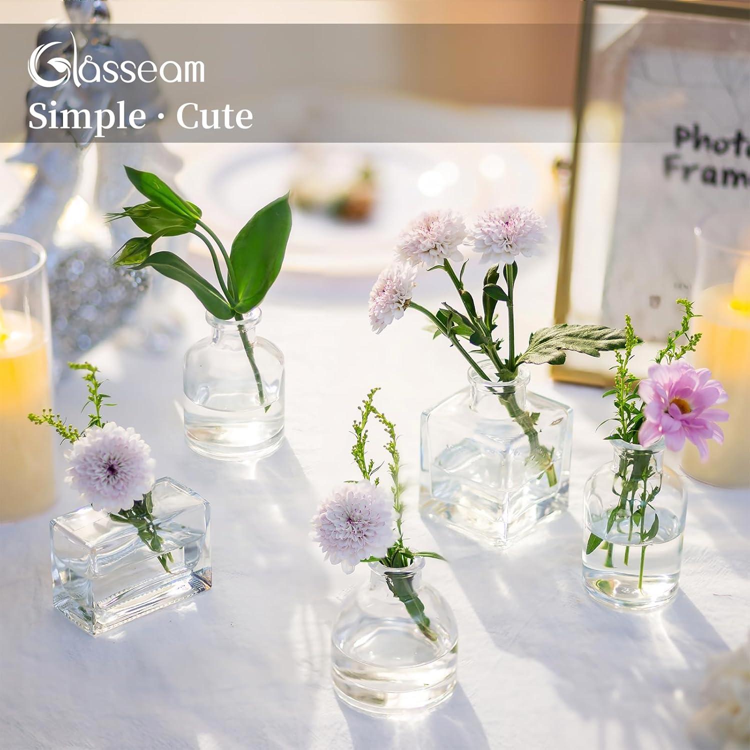 Kleine Glasvasen Set 20er Transparent Mini Blumenvase Deko